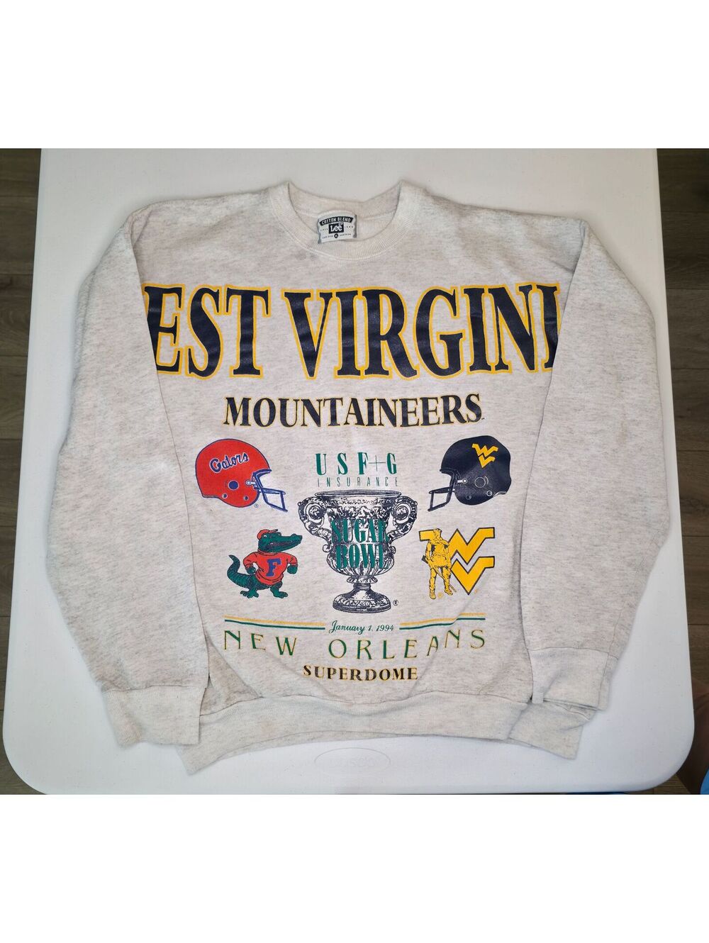 1994 NCAA West Virginia Mountaineers Sugar Bowl Crewneck